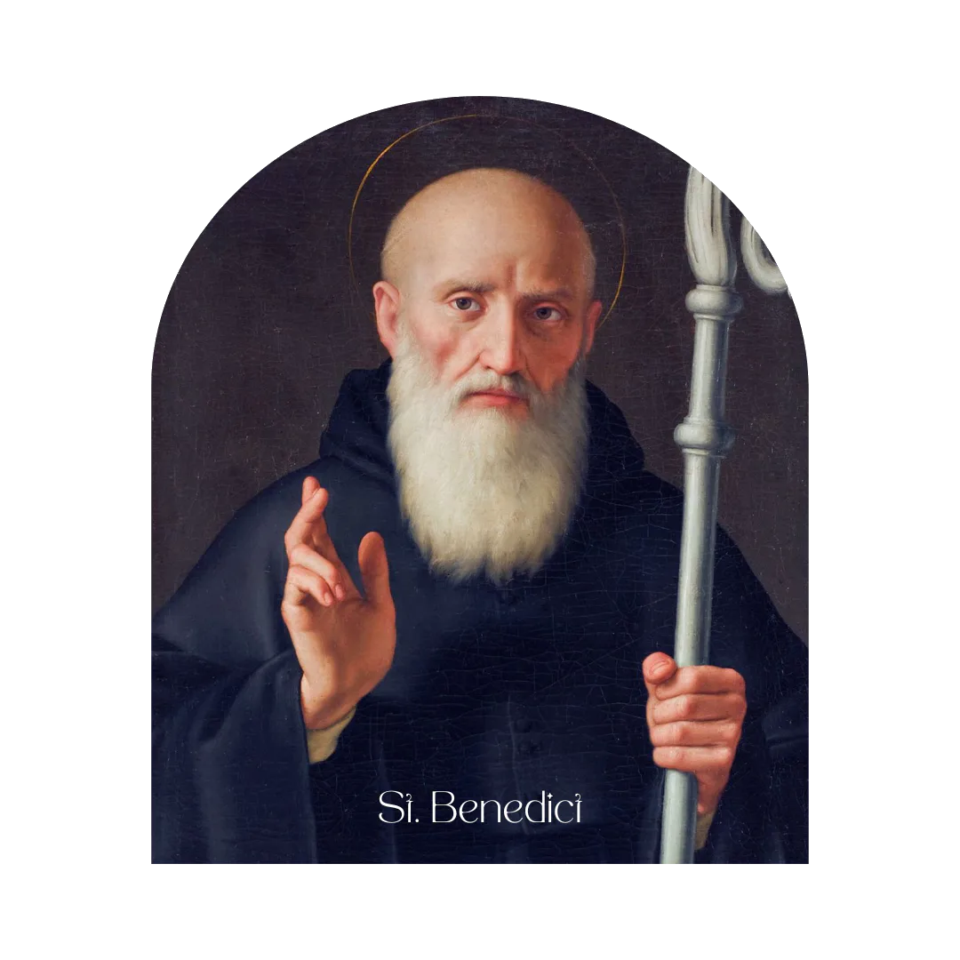 Portrait of St. Benedict, patron of the Courage pillar